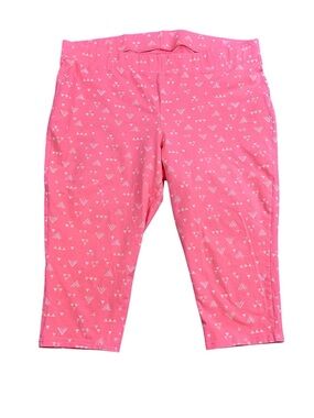 Torrid Pink Capri Leggings with Subtle White Triangle Print Size 4X